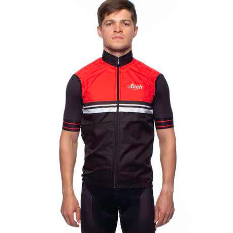 FTECH Unisex Classic Wind Vest Gillet Red/Black XS