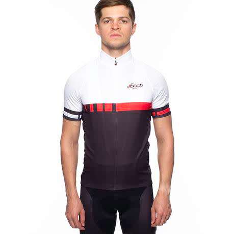 FTECH Unisex Zipline Hydrofit Jersey - Black/White XS