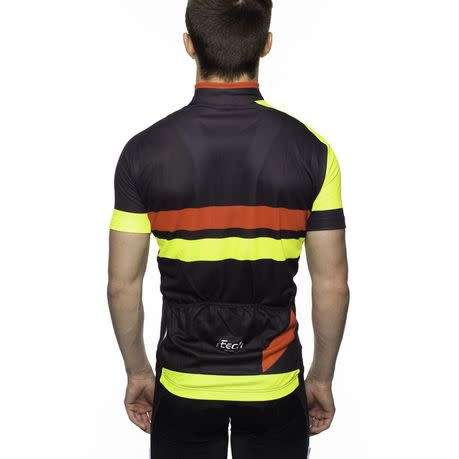FTECH Unisex Zipline Hydrofit Jersey - Black/Red 2XS