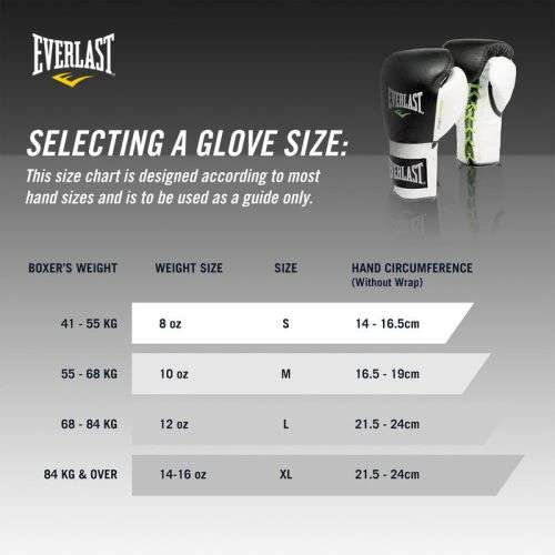 Everlast PowerLock Pro Laced Training Gloves - Black & White - 18 oz