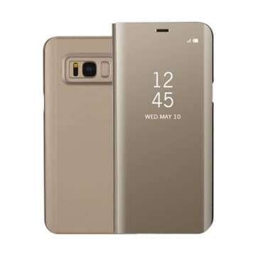 Galaxy S8 Clear View Flip Standing Cover Gold