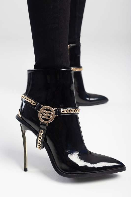 Sissy Boy Vicci Ankle Boot Patent Stiletto Boot - UK 6