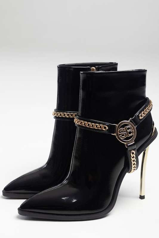 Sissy Boy Vicci Ankle Boot Patent Stiletto Boot - UK 6