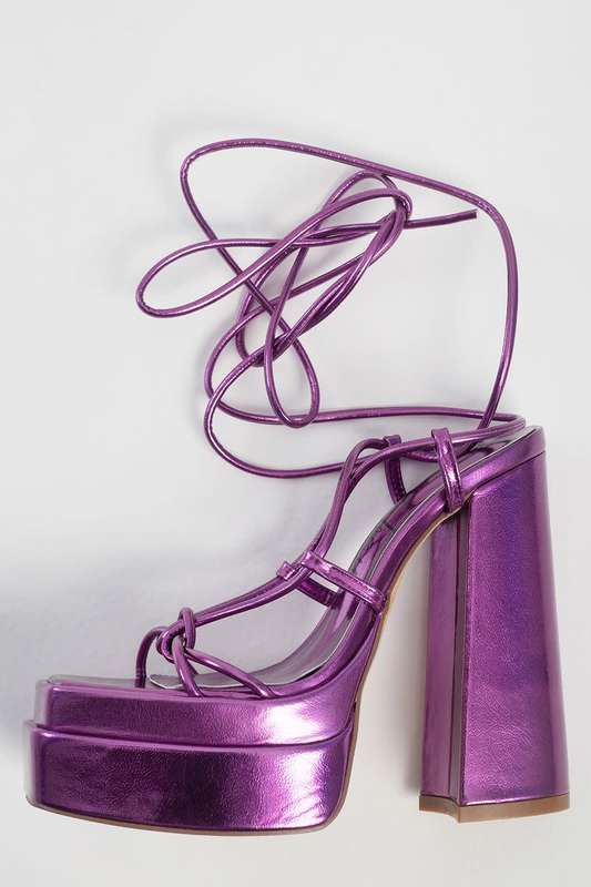 Sissy Boy - Wrapped Up Platform Gladiator Purple -UK 6