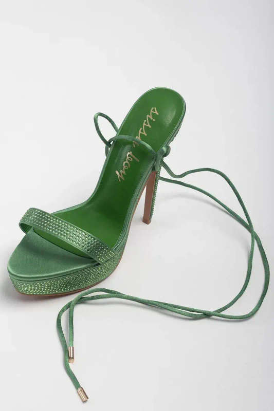 Sissy Boy: Level Up Platform Bling Stiletto - Green - UK 4