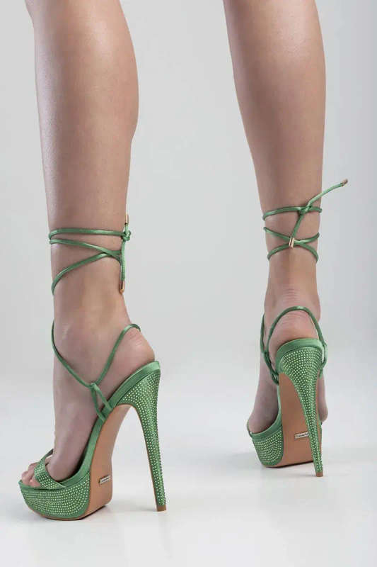 Sissy Boy: Level Up Platform Bling Stiletto - Green - UK 8