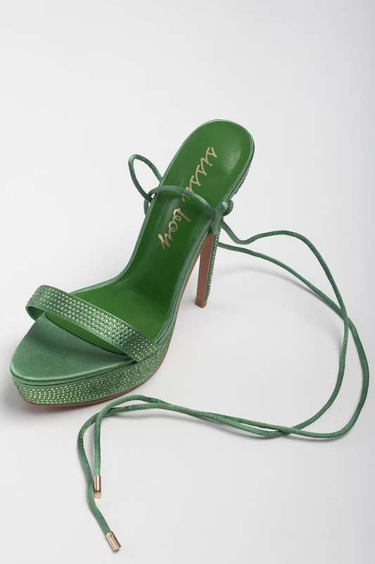 Sissy Boy: Level Up Platform Bling Stiletto - Green - UK 8