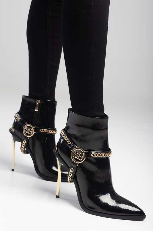 Sissy Boy Vicci Ankle Boot Patent Stiletto Boot - UK 6