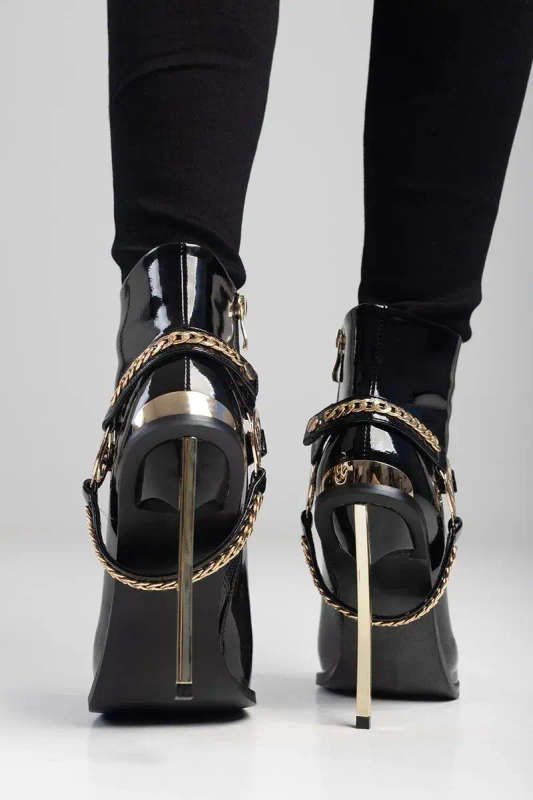 Sissy Boy Vicci Ankle Boot Patent Stiletto Boot - UK 6