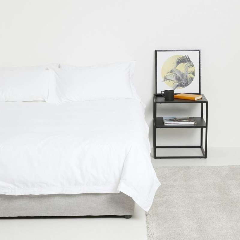 George & Mason - T400 Oxford Stitch Duvet Cover - White - Double
