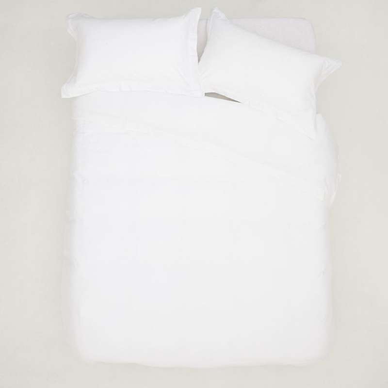 George & Mason - T400 Oxford Stitch Duvet Cover - White - Double