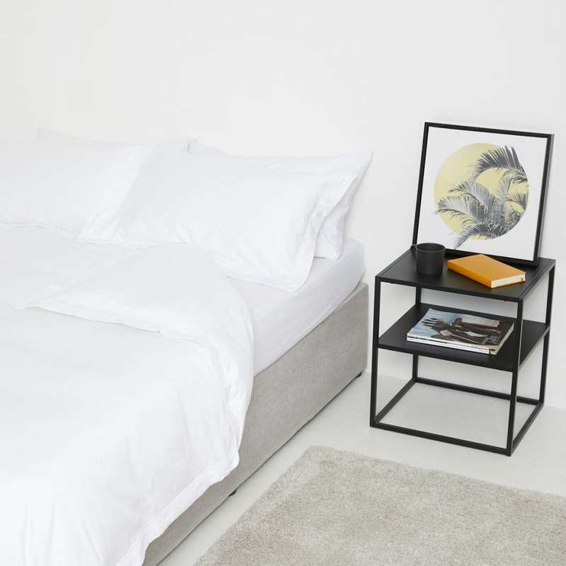 George & Mason - T400 Oxford Stitch Duvet Cover - White - Double