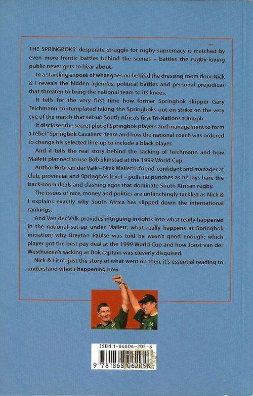 NICK and I  An Adventure In Rugby by Rob van der Valk