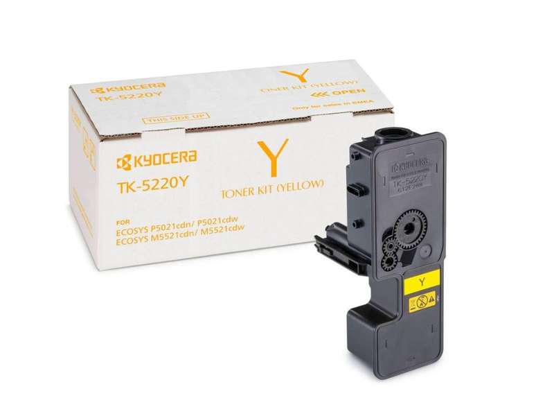 Kyocera TK-5220Y Yellow Toner Kit Cartridge 1,200 Pages Original 1T02R9ANL1 Single-pack