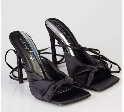 Sissy Boy: On Edge Satin Stiletto - UK 6
