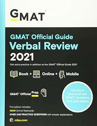 GMAT Official Guide Verbal Review 2021, Book + Online Question Bank: Book - Paperback