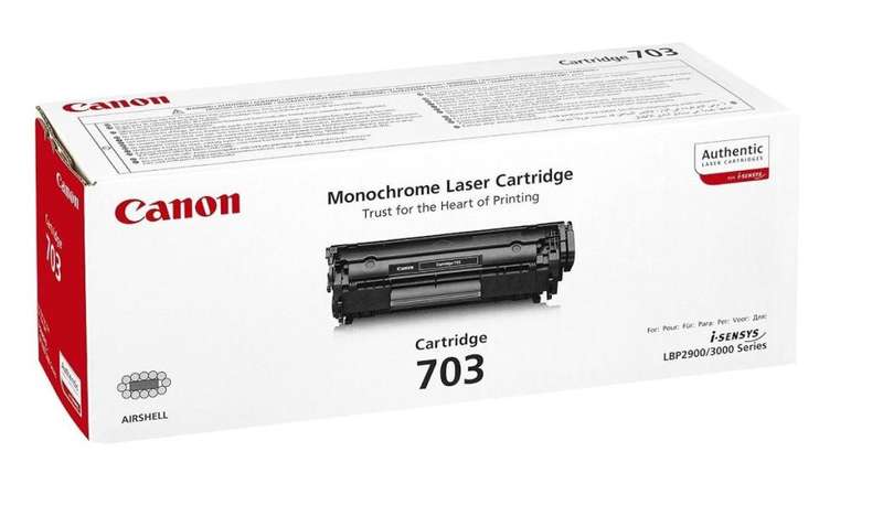 Canon 703 Black Toner Cartridge 2,000 Pages Original 7616A005 Single-pack