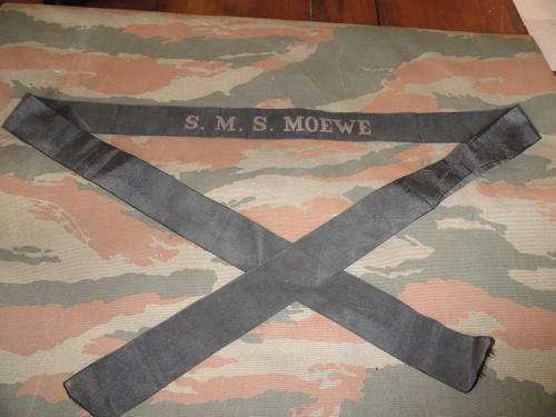 German WW1 cap tally SMS Moewe Original