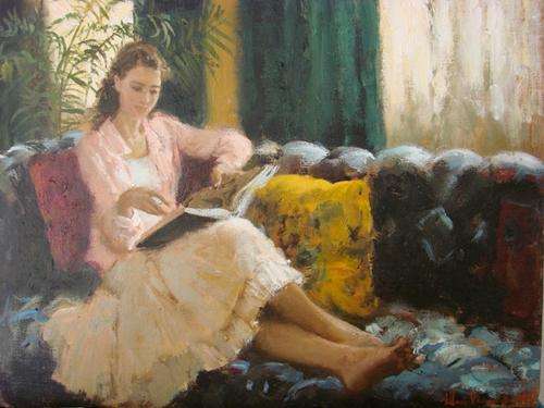 Marie Vermeulen-Breedt "reading" 22X32 cm