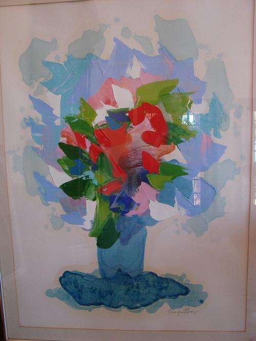 George Boys. colorfull flower study. 92 X 66 cm    R1.00 START