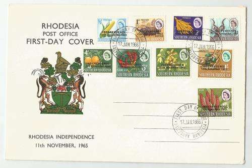 Southern Rhodesia FDC -Independence 11 Nov 1965 - short set