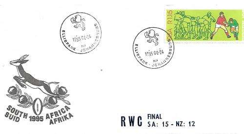 RSA-FDC- Rugby world cop 1995 - Final score - Springboks 15 / All Blacks 12 - Ellispark cancellation