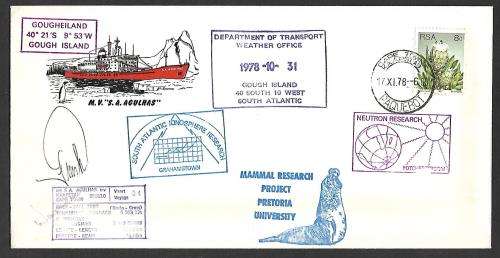 RSA FDC -  Antarctic - Gough Island - M.V..S.A. Agulhas - Neutron Research- Variety - signed