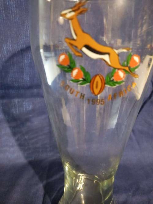 Rugby worl cup South Africa 1995 beer glass - excellent condition.