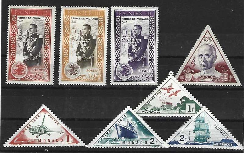 Monaco- set of mint hinged stamps