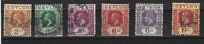 Ceylon- set of used stamps