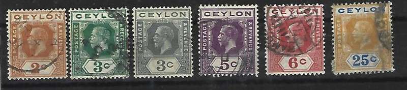 Ceylon- set of used stamps