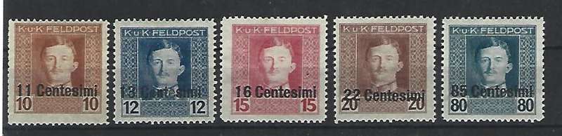 Austria- set of mint hinged stamps