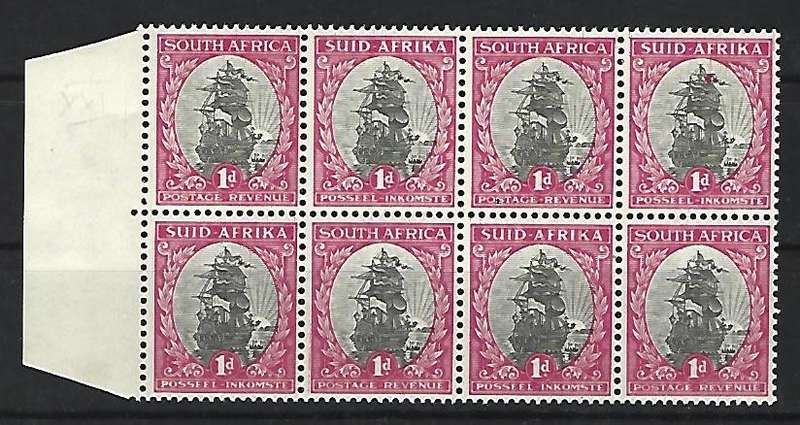 Union of SA - SACC 56 - Definitive issue -Variety -Red spot on mast and Doctor blade - Mint