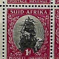 Union of SA - SACC 56 - Definitive issue -Variety -Red spot on mast and Doctor blade - Mint
