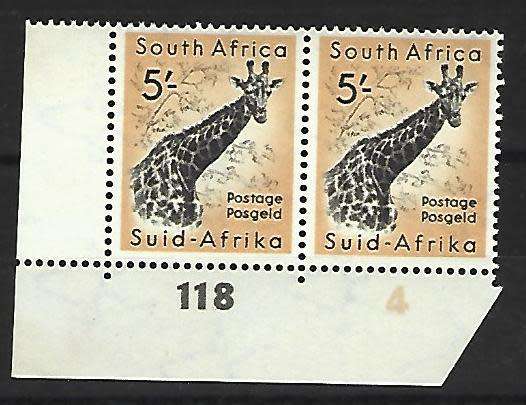 RSA - Union - SACC 162- 5s giraffe - **mint