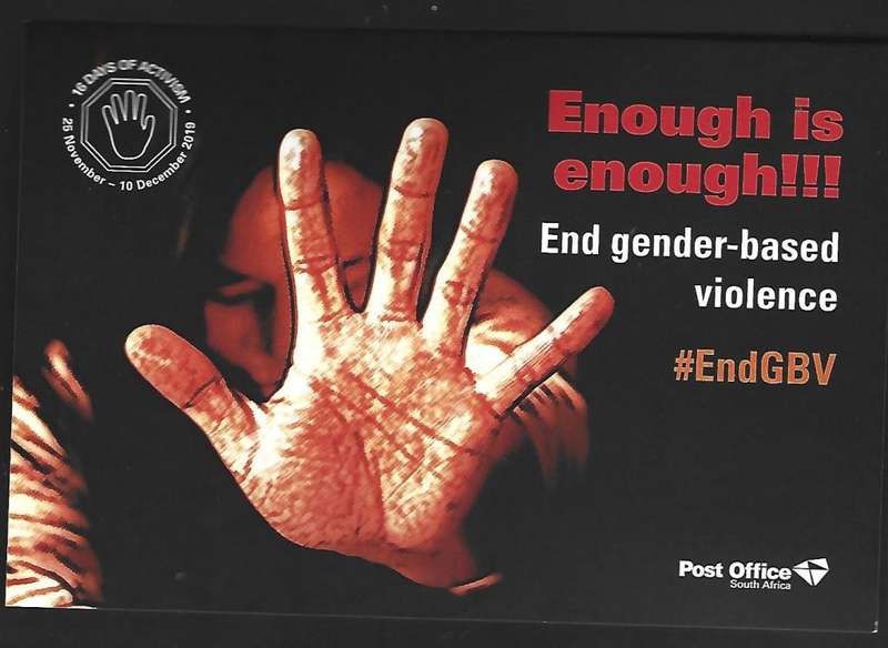 RSA- Official SAPO postcard- End Gender-based violence - Extremely scarce!