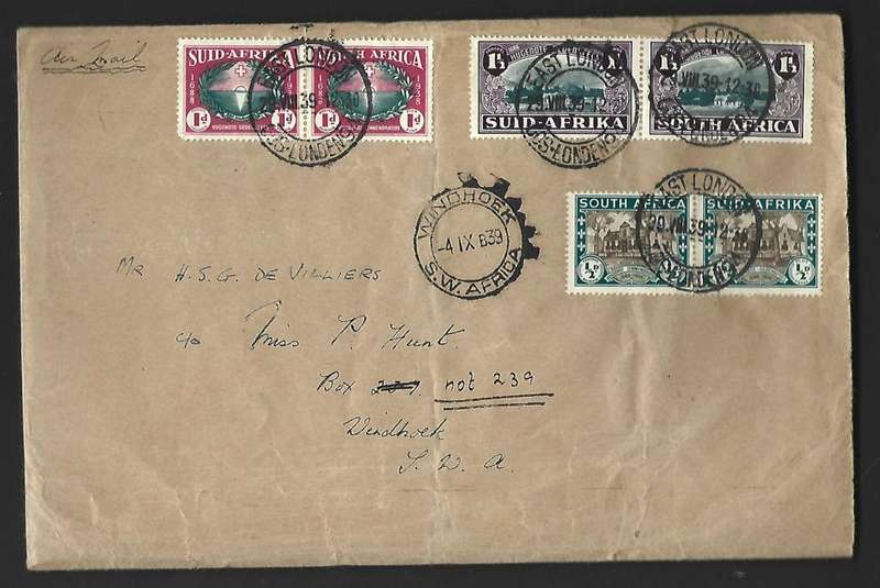 Union of SA - SACC 81-83 - Anniversary of Huguenot Landing - Send from East London to Windhoek