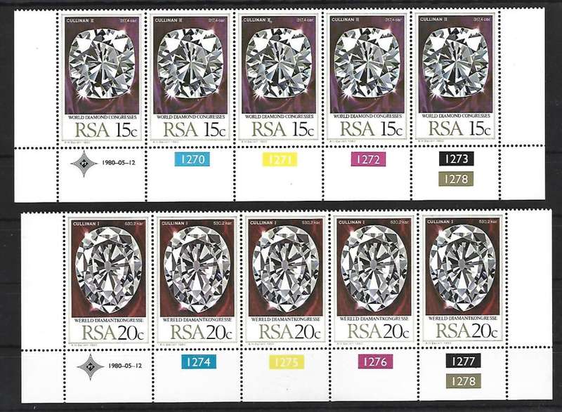 RSA - Control Blocks - SACC 481-482 - World Diamond Congress - **mint