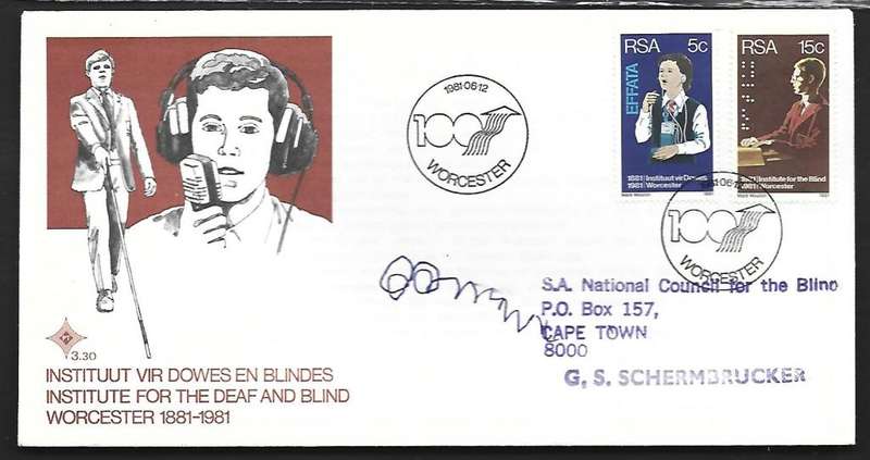 RSA FDC 3.30- Institute for the deaf and blind -Variety - Signed