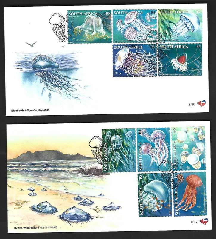 RSA FDC - 8.86 and 8.87 - Jellyfish in SA - Excellent condition