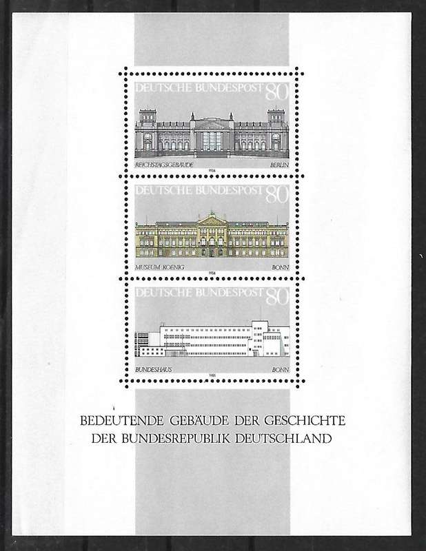 Germany - 1986 - Buildings - **mint mini sheet