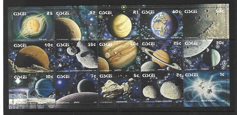 Ciskei Mini sheet - SACC 207 - The solar system- **mint