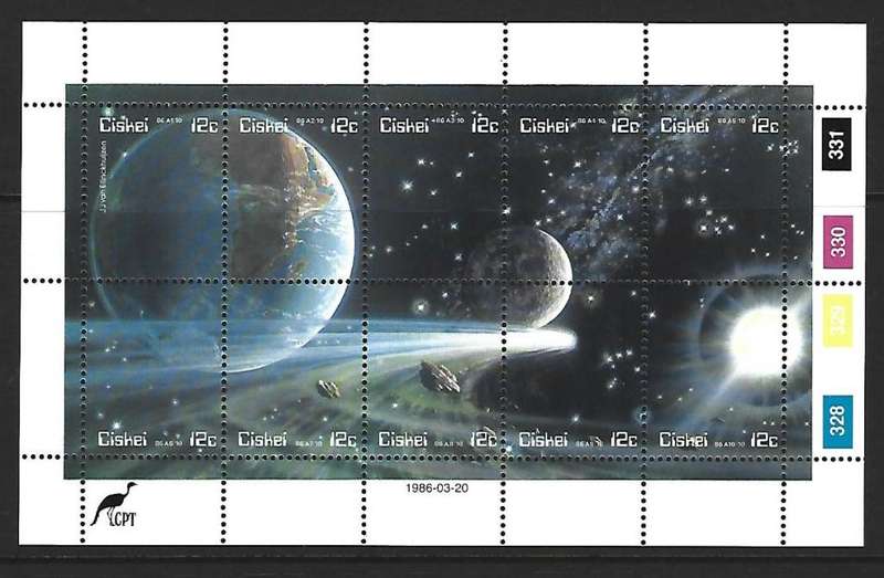 Ciskei full sheet - SACC 87-96 - Halley`s comet- **mint
