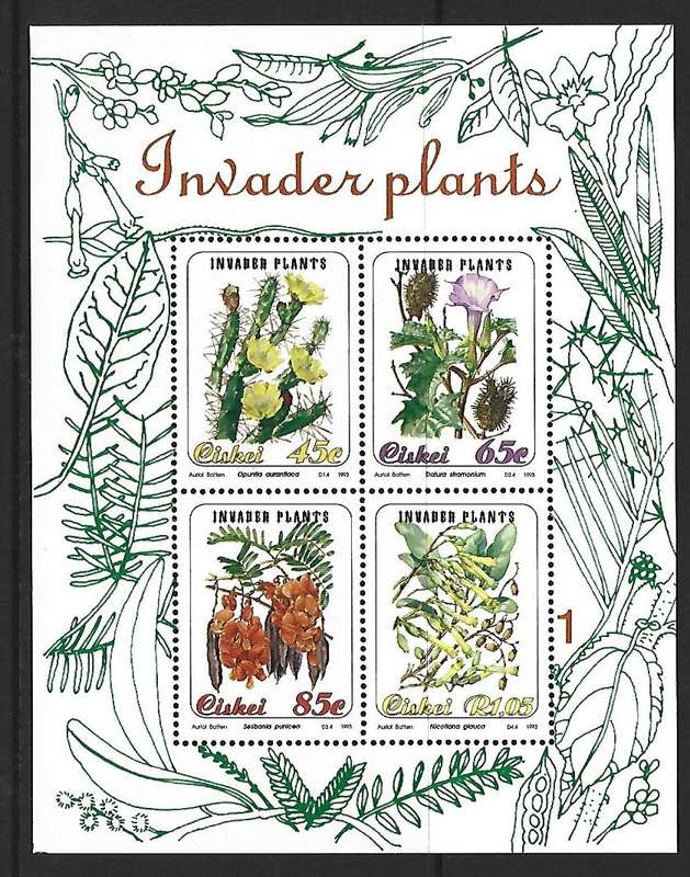 Ciskei Mini sheet - SACC 246 - Invader Plants- **mint