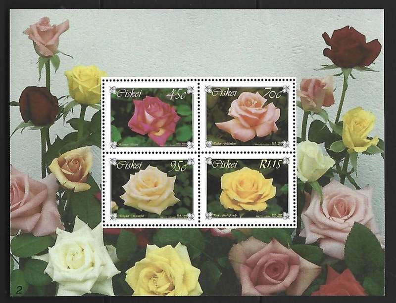 Ciskei Mini sheet - SACC 255 - Roses- **mint