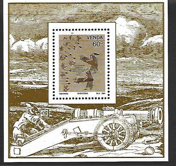 Venda Mini sheet - SACC 225a - Inventions- **mint