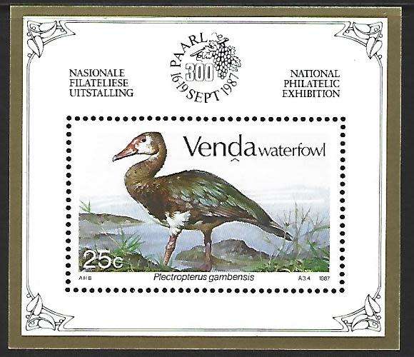 Venda Mini sheet - SACC 153a - Waterfowl- **mint