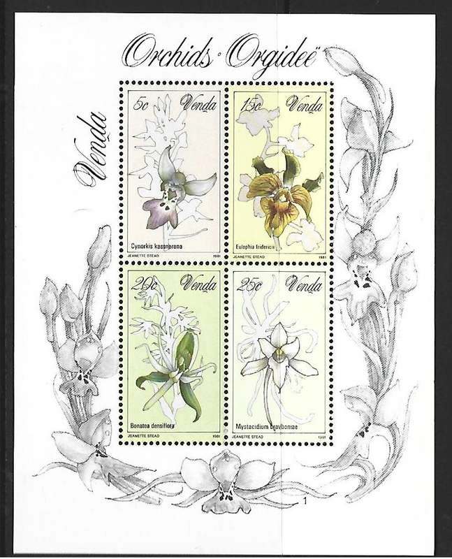 Venda Mini sheet - SACC 50 - Orchids - **mint