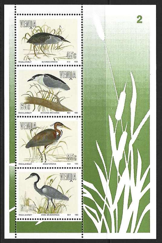 Venda Mini sheet - SACC 258 - Herons - **mint