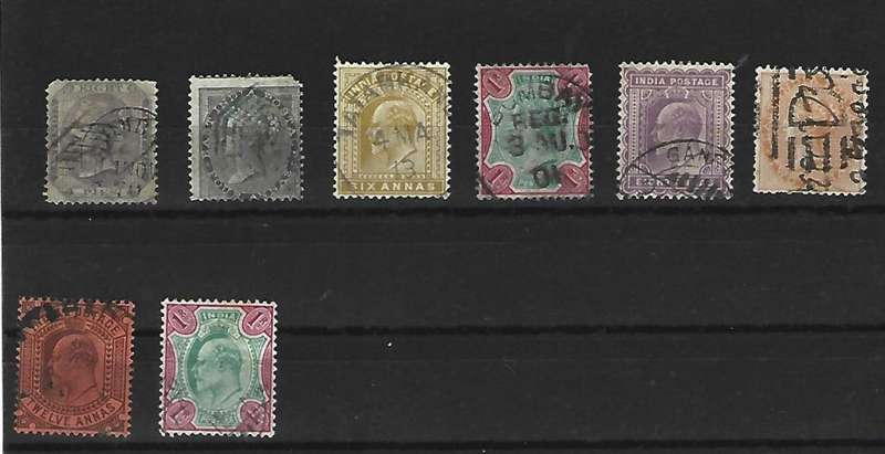 India -  used hinged stamps